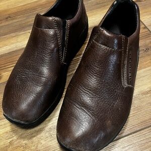 Merrell Womens Sz 9 Jungle Moc Brown Leather Slip On Hiking Walking Shoes 63884